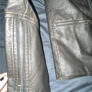 black micheal Jackson 1 Leather Jacket with Red Lining